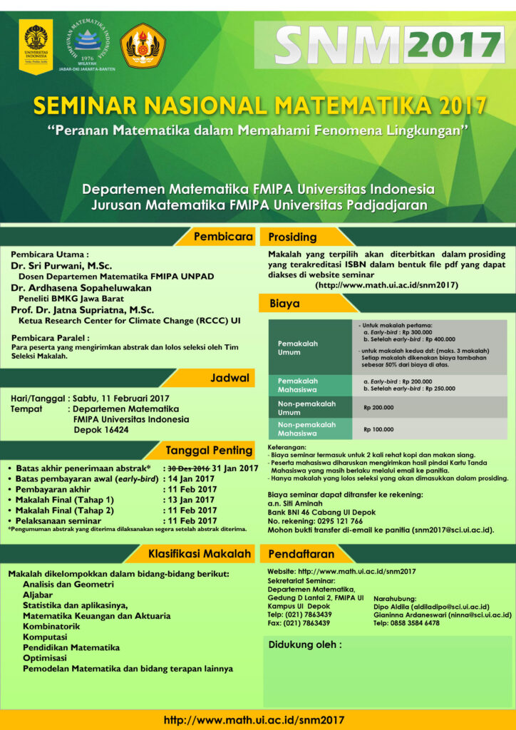 Seminar Nasional Matematika 2017 - FMIPA